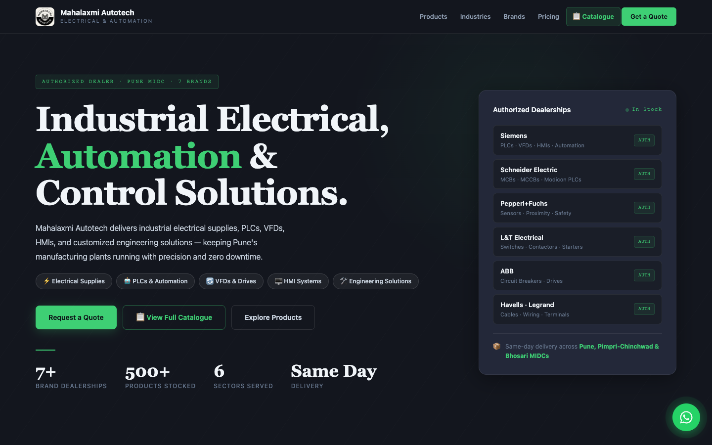 Mahalaxmi Autotech website preview